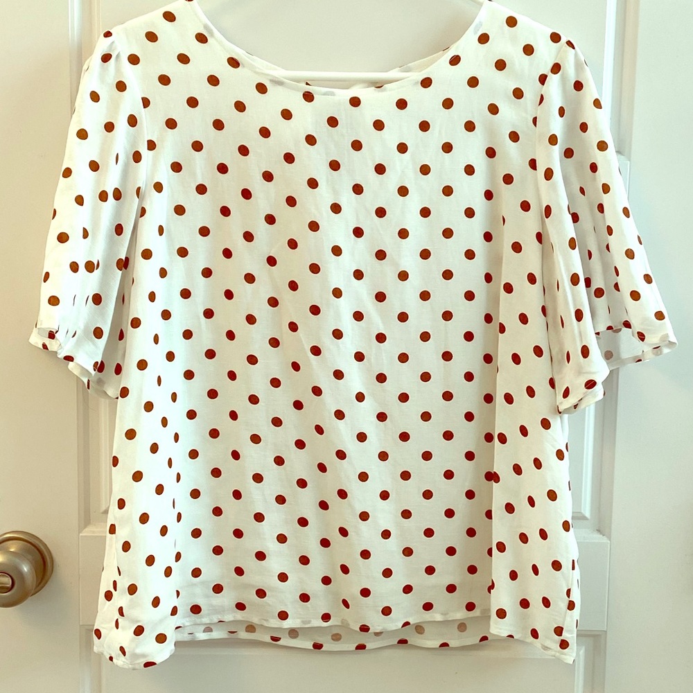 Really cute polka dot blouse with tie back